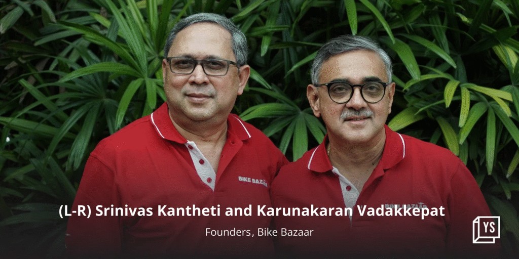 Founders of Bike Bazaar -Srinivas Kantheti and Karunakaran Vadakkepat 