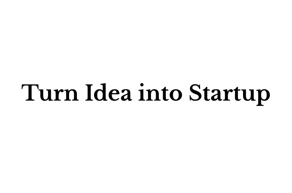 Turn Idea into Startup