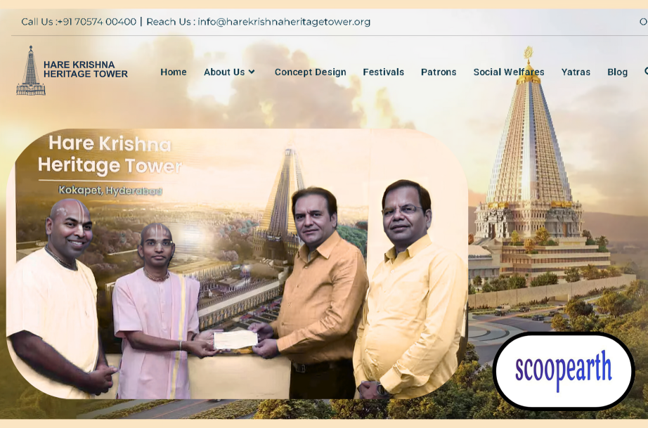 Hare Krishna Heritage Tower secured ₹50 lakhs in funding donated by Shri Narsingh Cloth Emporium Pvt. Ltd.