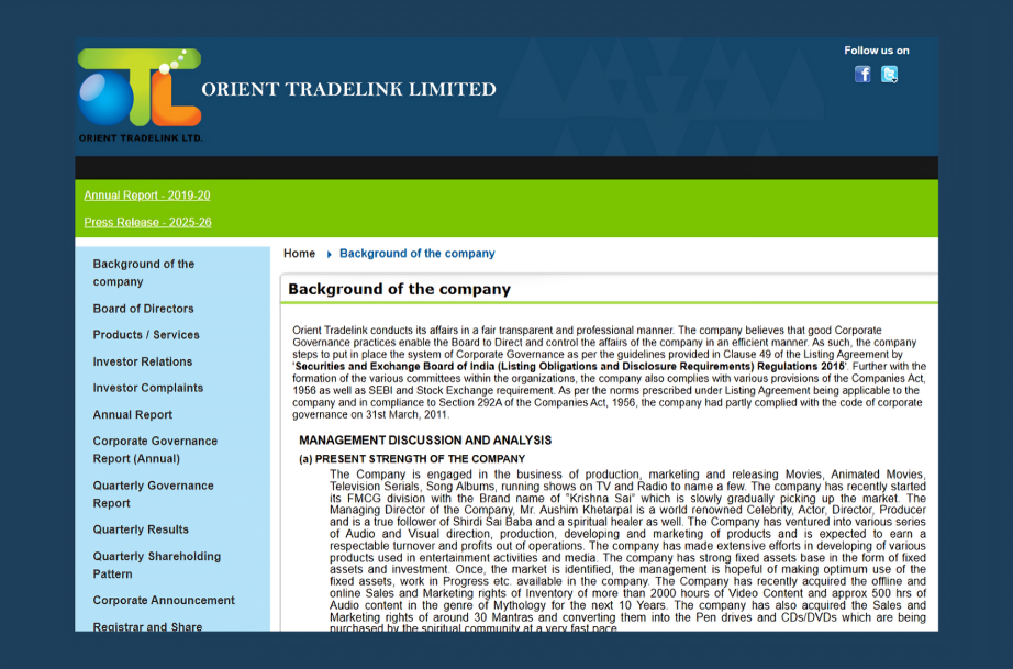 Orient Tradelink equity base expansion