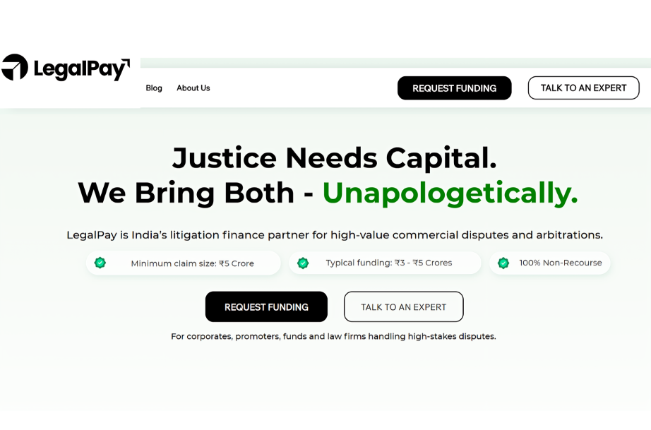 LegalPay litigation funding ₹100 crore India