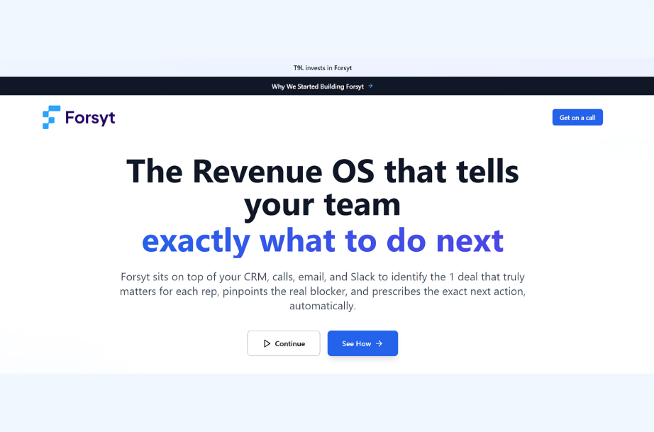 T9L Venture Studio strategic investment in Forsyt