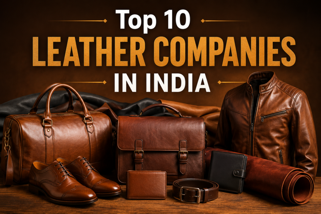 Top 10 Leather Companies in India featuring the leading leather manufacturers and premium leather brands.
