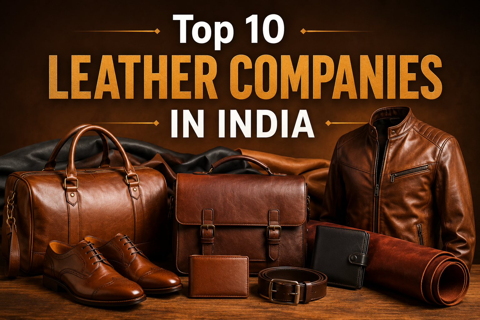 Top 10 Leather Companies in India featuring the leading leather manufacturers and premium leather brands.