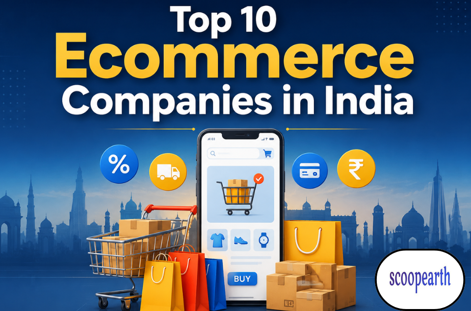 Top 10 Ecommerce Companies in India 2026 ranking featuring the leading online shopping platforms and ecommerce businesses.