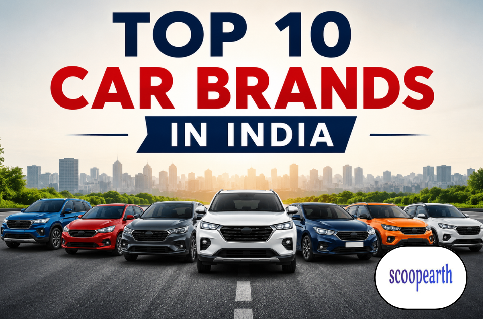 Top 10 car brands in India featuring the country's leading automobile manufacturers