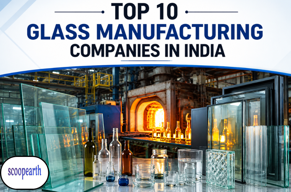 Top 10 glass manufacturing companies in India showcasing leading manufacturers in construction, automotive, and industrial glass