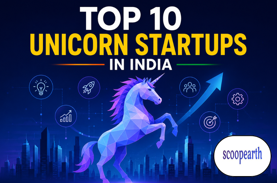 Top 10 unicorn startups in India showcasing the country's leading billion-dollar companies across technology, fintech, e-commerce, and SaaS sectors