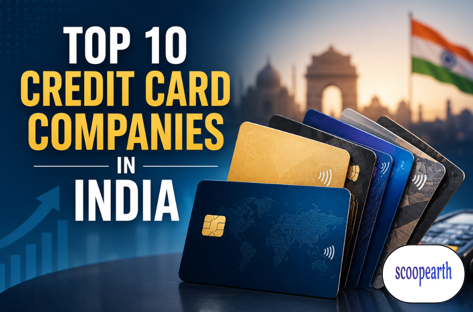 Discover the Top 10 Credit Card Companies in India offering cashback, travel rewards, premium benefits, and lifetime free credit cards. Compare features and find the best issuer in 2026.