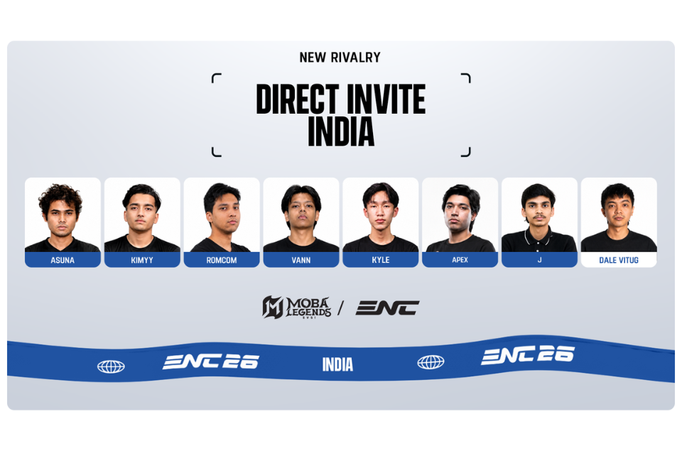 India secures a direct invite to compete in MOBA Legends: 5v5! at the Esports Nations Cup 2026, showcasing the country's growing presence in international esports.