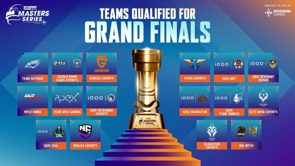 BGMI Masters Series Season 5 Grand Finals featuring 16 teams competing for a ₹1 crore+ championship prize pool.